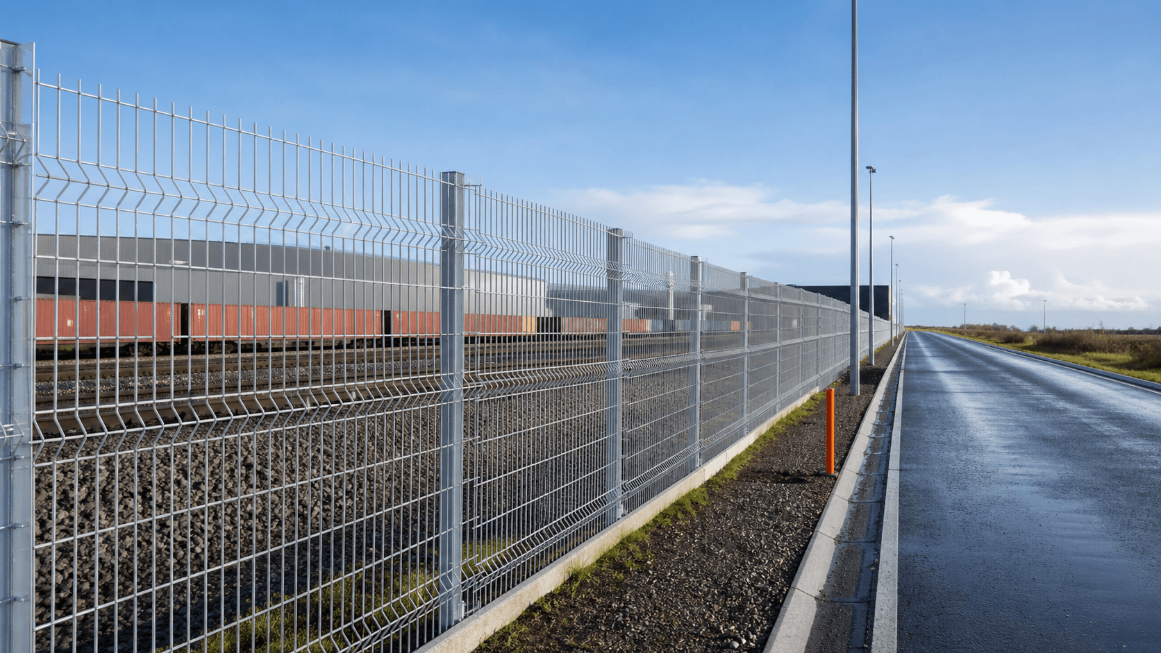 Fence system at logistics infrastructure project